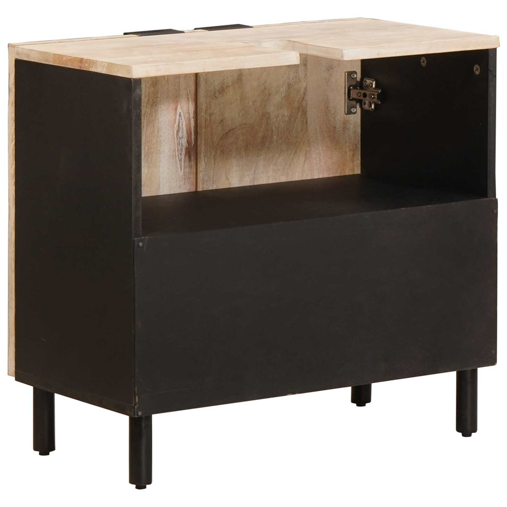 vidaXL Waschbeckenschrank Weiß 62 x 33 x 58 cm Massivholz Mango
