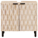 vidaXL Waschbeckenschrank Weiß 62 x 33 x 58 cm Massivholz Mango
