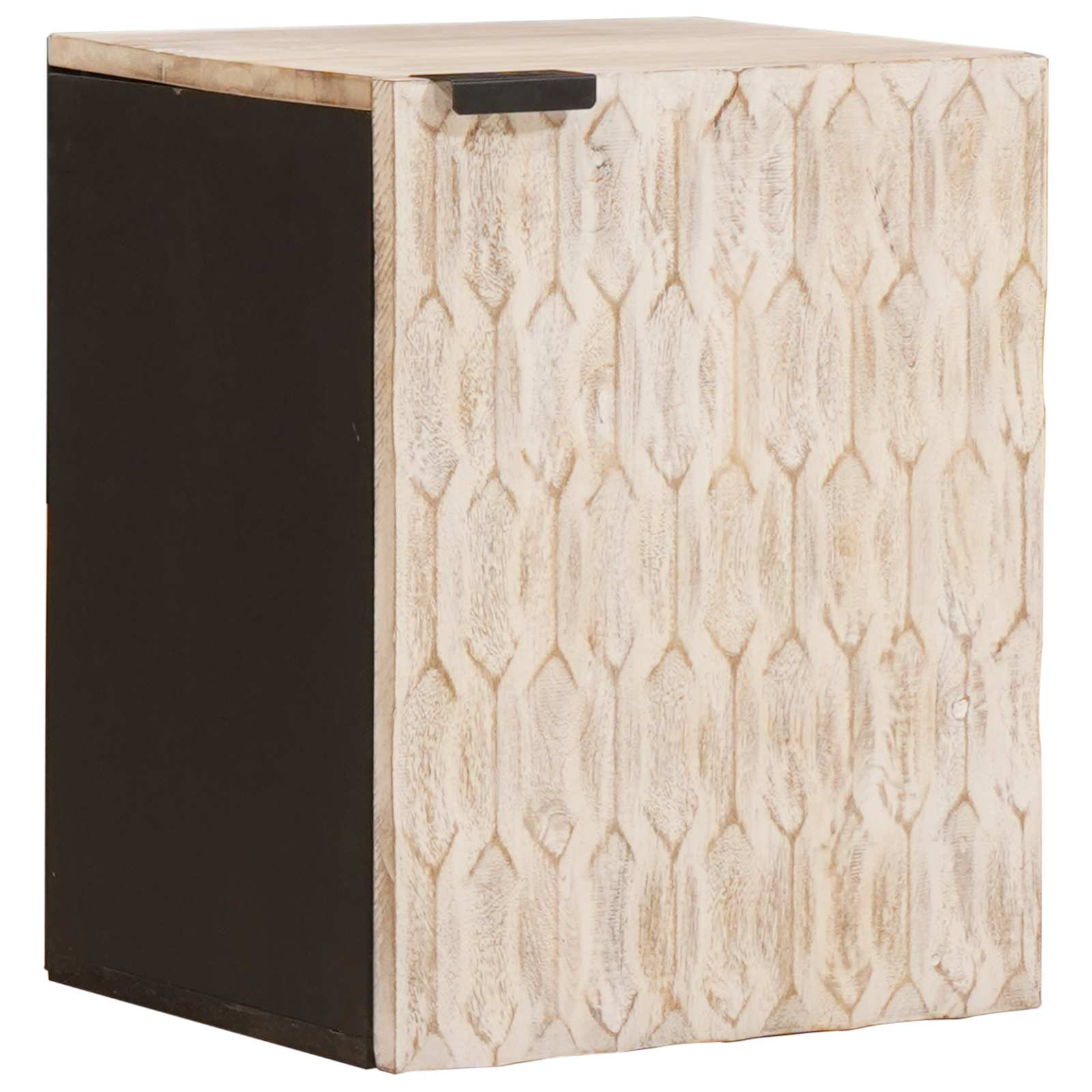 vidaXL Badezimmer Hängeschrank Weiß 38 x 33 x 48 cm Massivholz Mango