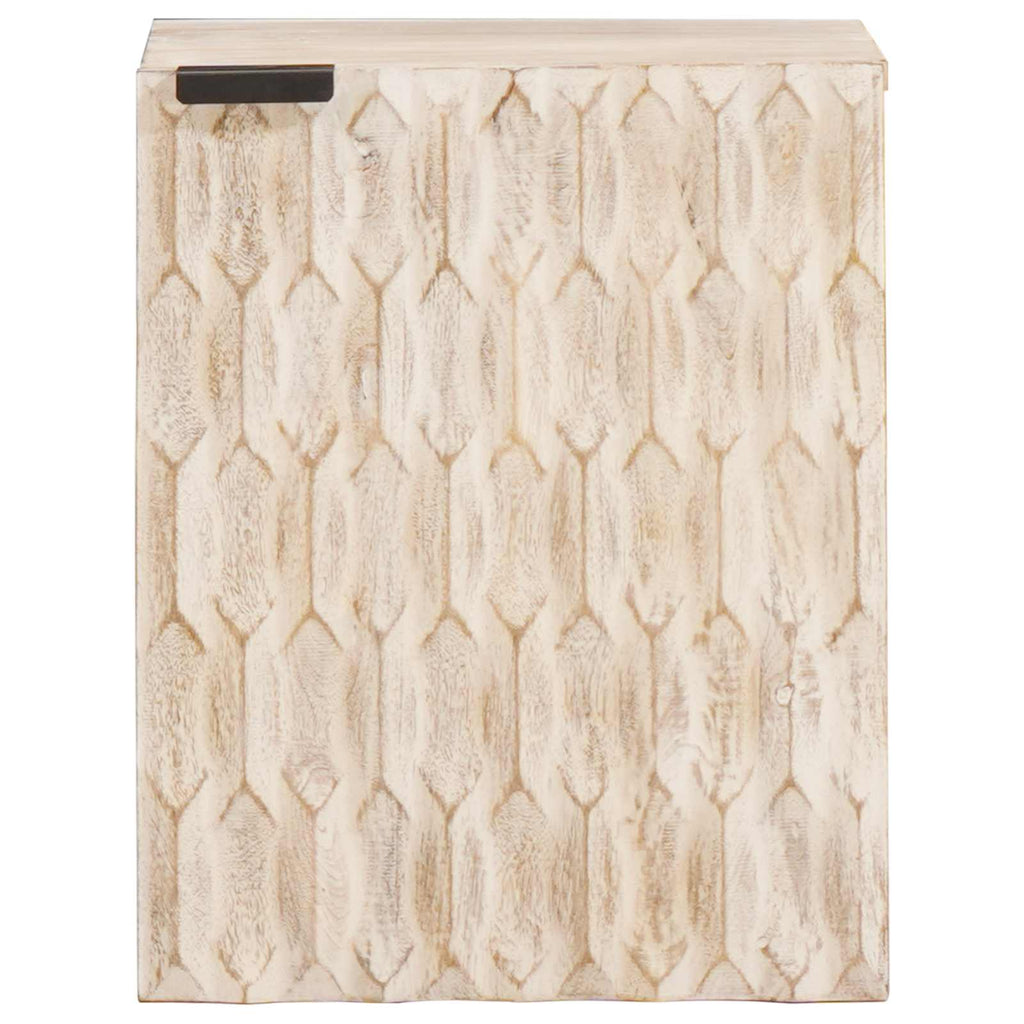 vidaXL Badezimmer Hängeschrank Weiß 38 x 33 x 48 cm Massivholz Mango