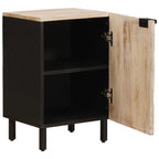 vidaXL Badezimmerschrank mit Tür Weiß 38 x 33 x 58 cm Massivholz Mango