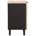 vidaXL Badezimmerschrank mit Tür Weiß 38 x 33 x 58 cm Massivholz Mango