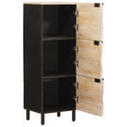 vidaXL Highboard mit Tür Weiße gewaschene Oberfläche 40 x 33 x 110 cm
