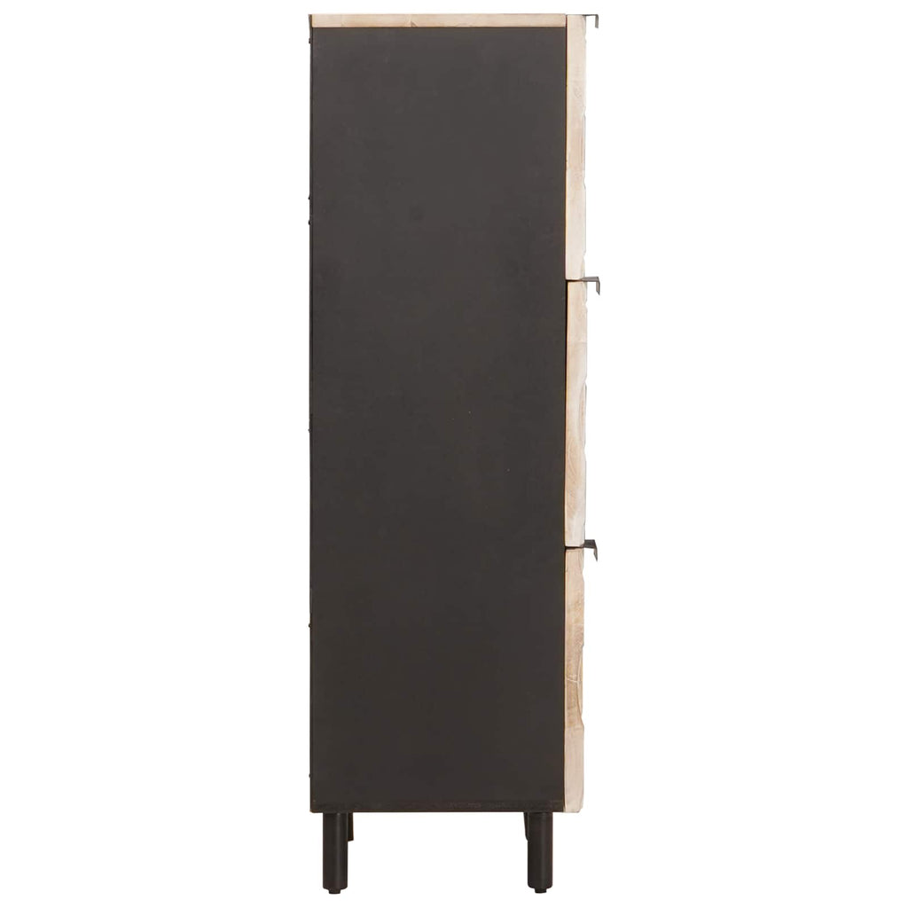 vidaXL Highboard mit Tür Weiße gewaschene Oberfläche 40 x 33 x 110 cm
