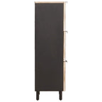 vidaXL Highboard mit Tür Weiße gewaschene Oberfläche 40 x 33 x 110 cm