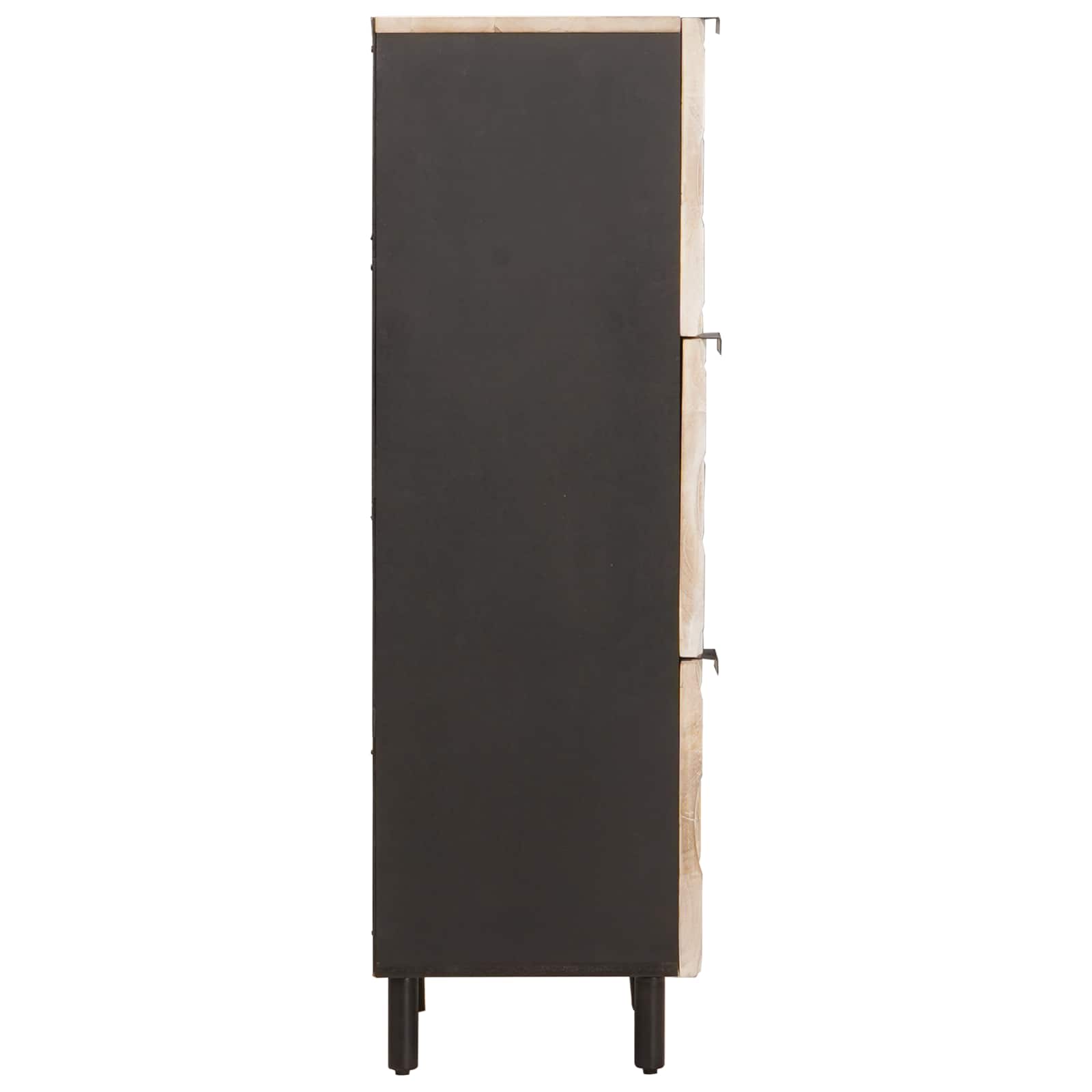 vidaXL Highboard mit Tür Weiße gewaschene Oberfläche 40 x 33 x 110 cm
