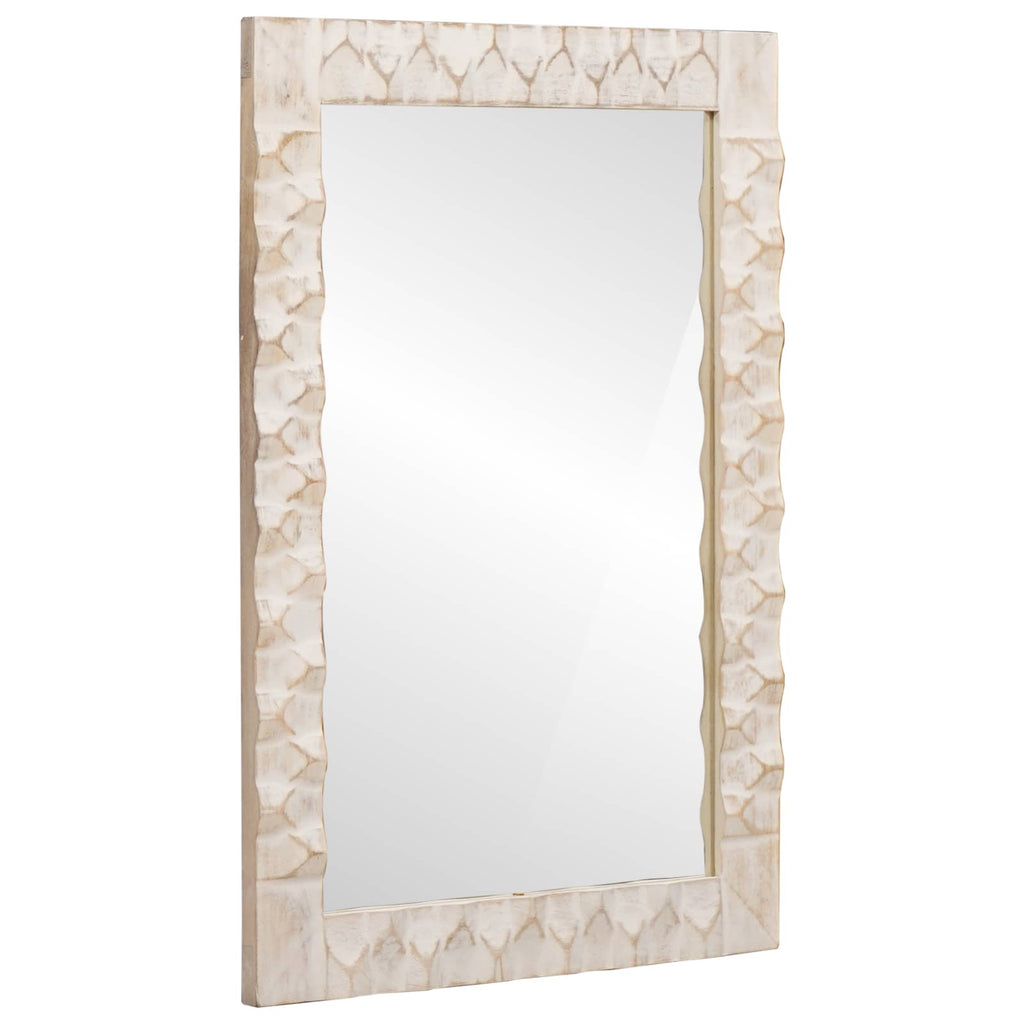vidaXL Badezimmer Spiegel Weiße gewaschene Oberfläche 50 x 70 x 2,5 cm