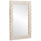 vidaXL Badezimmer Spiegel Weiße gewaschene Oberfläche 50 x 70 x 2,5 cm