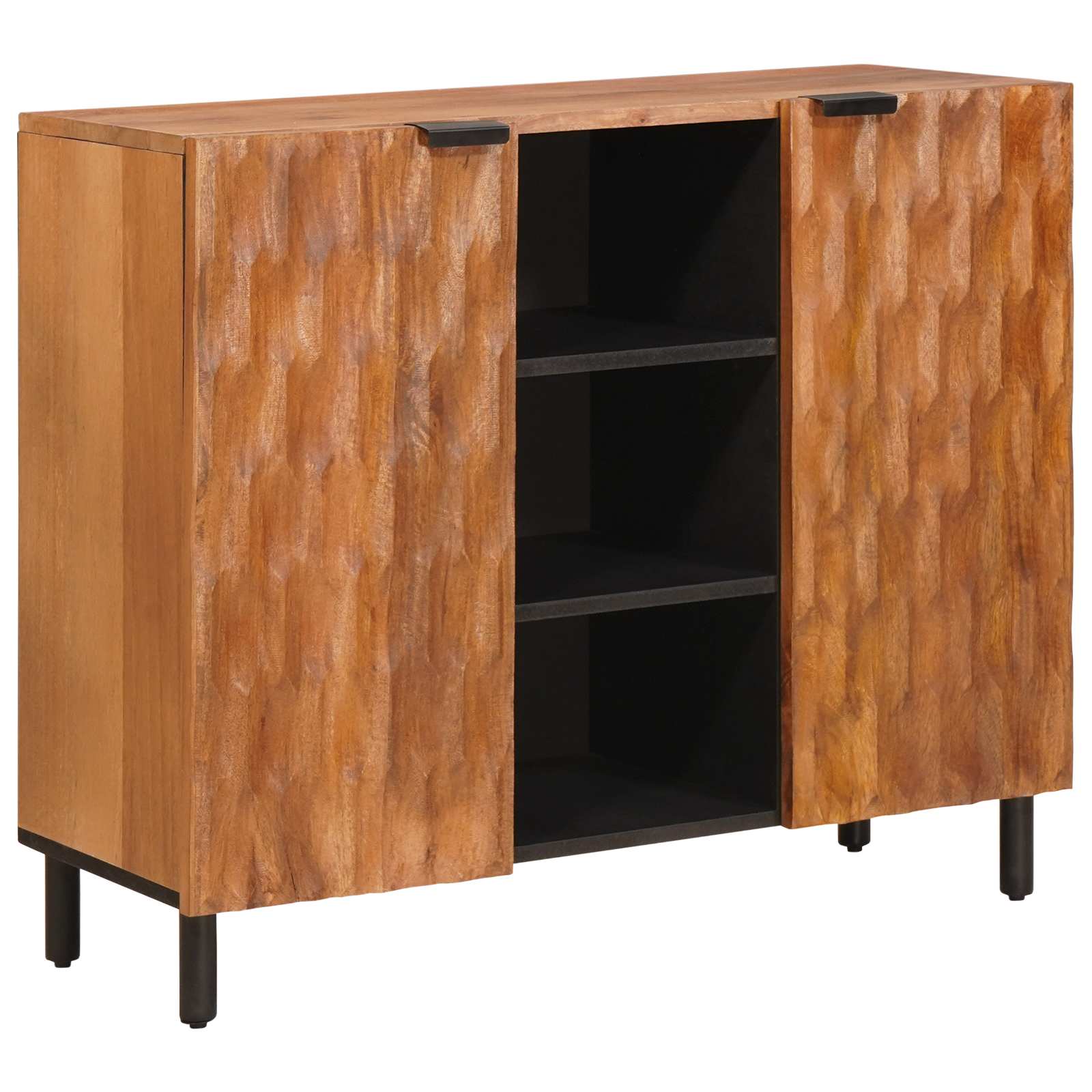 vidaXL Sideboard mit Regal Akazienbraune Oberfläche 90 x 33 x 75 cm