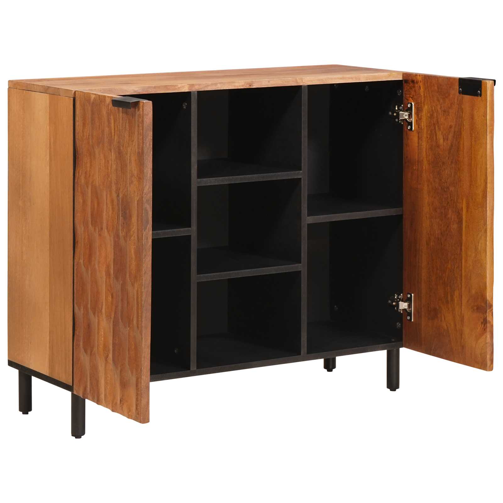 vidaXL Sideboard mit Regal Akazienbraune Oberfläche 90 x 33 x 75 cm