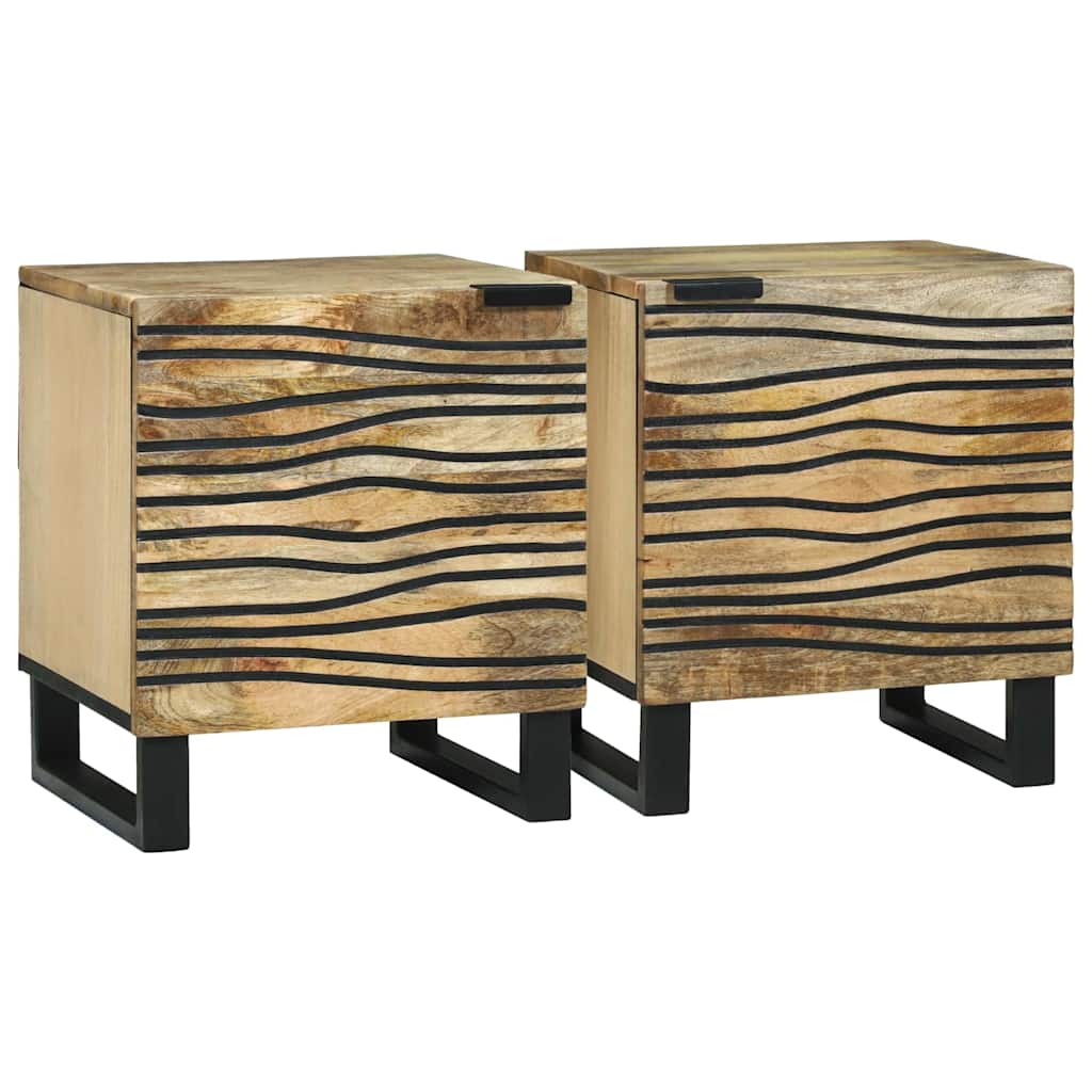 vidaXL Nachttisch 2 pcs Natur 40 x 33 x 46 cm Holzwerkstoff