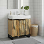 vidaXL Waschbeckenschrank mit Tür Braun 62 x 33 x 58 cm Holzwerkstoff