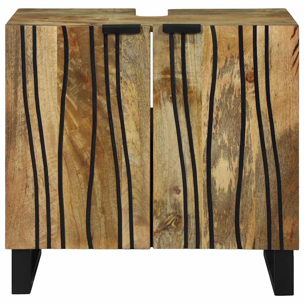 vidaXL Waschbeckenschrank mit Tür Braun 62 x 33 x 58 cm Holzwerkstoff