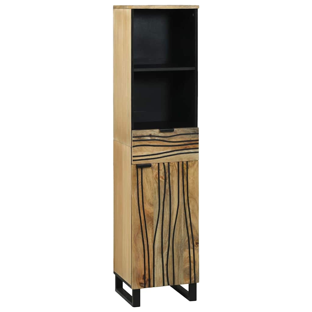 vidaXL Badezimmerschrank Natur 38 x 33 x 160 cm Holzwerkstoff