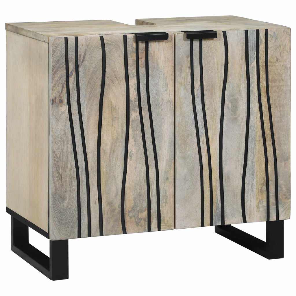 vidaXL Waschbeckenschrank mit Regal Weiß 62 x 33 x 58 cm Holzwerkstoff