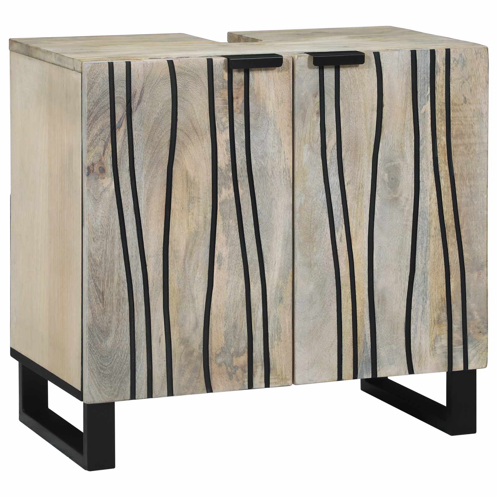 vidaXL Waschbeckenschrank mit Regal Weiß 62 x 33 x 58 cm Holzwerkstoff