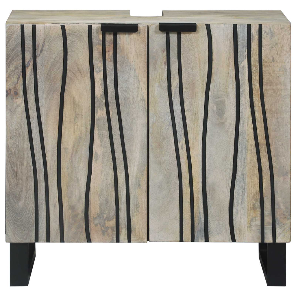 vidaXL Waschbeckenschrank mit Regal Weiß 62 x 33 x 58 cm Holzwerkstoff