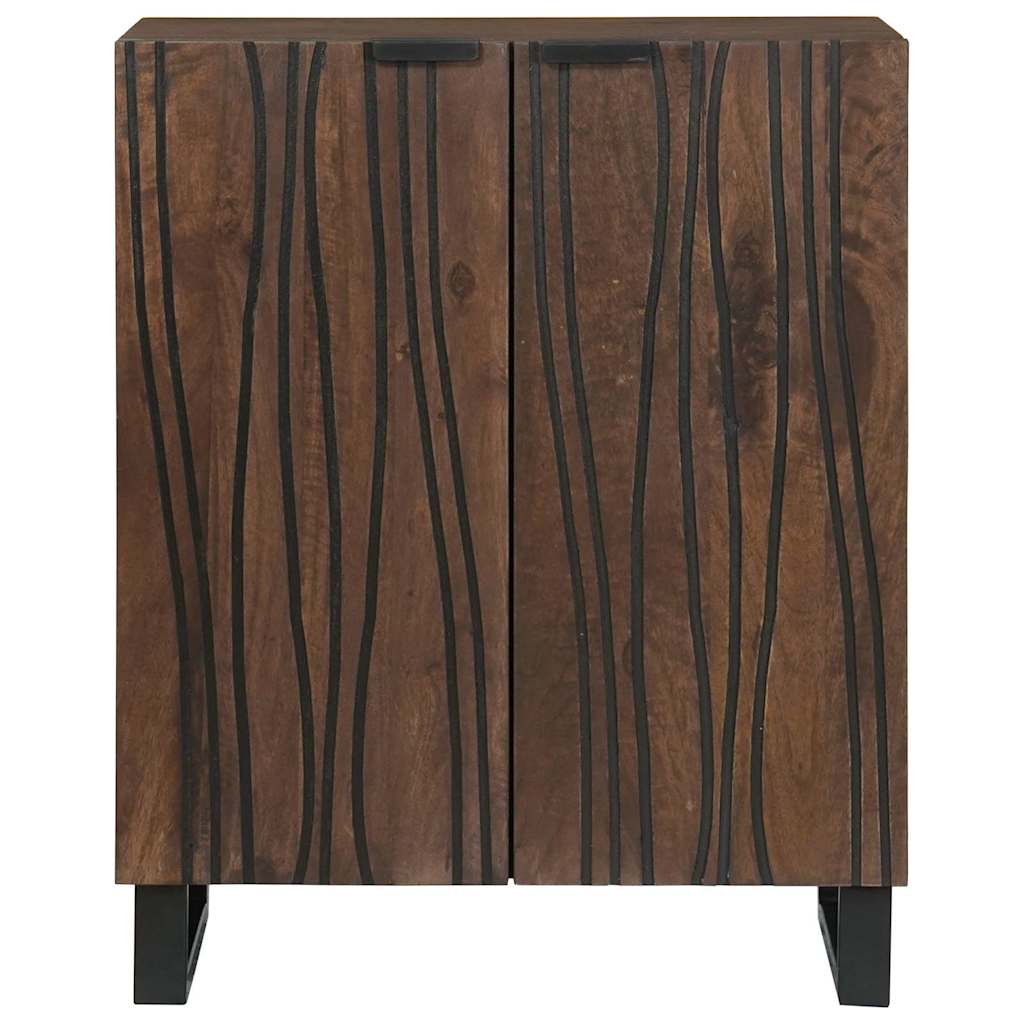 vidaXL Sideboard Walnuss 60 x 33,5 x 75 cm Massivholz Mango