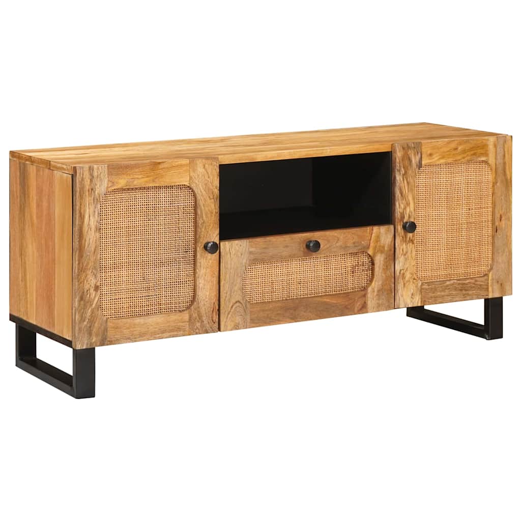 vidaXL TV-Schränk mit Speicher Braun 105 x 33 x 46 cm Massivholz Mango