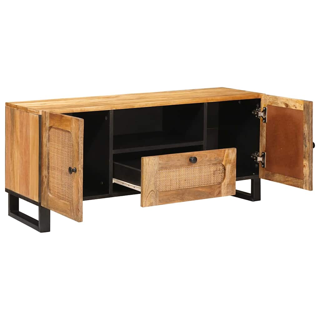 vidaXL TV-Schränk mit Speicher Braun 105 x 33 x 46 cm Massivholz Mango
