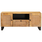 vidaXL TV-Schränk mit Speicher Braun 105 x 33 x 46 cm Massivholz Mango