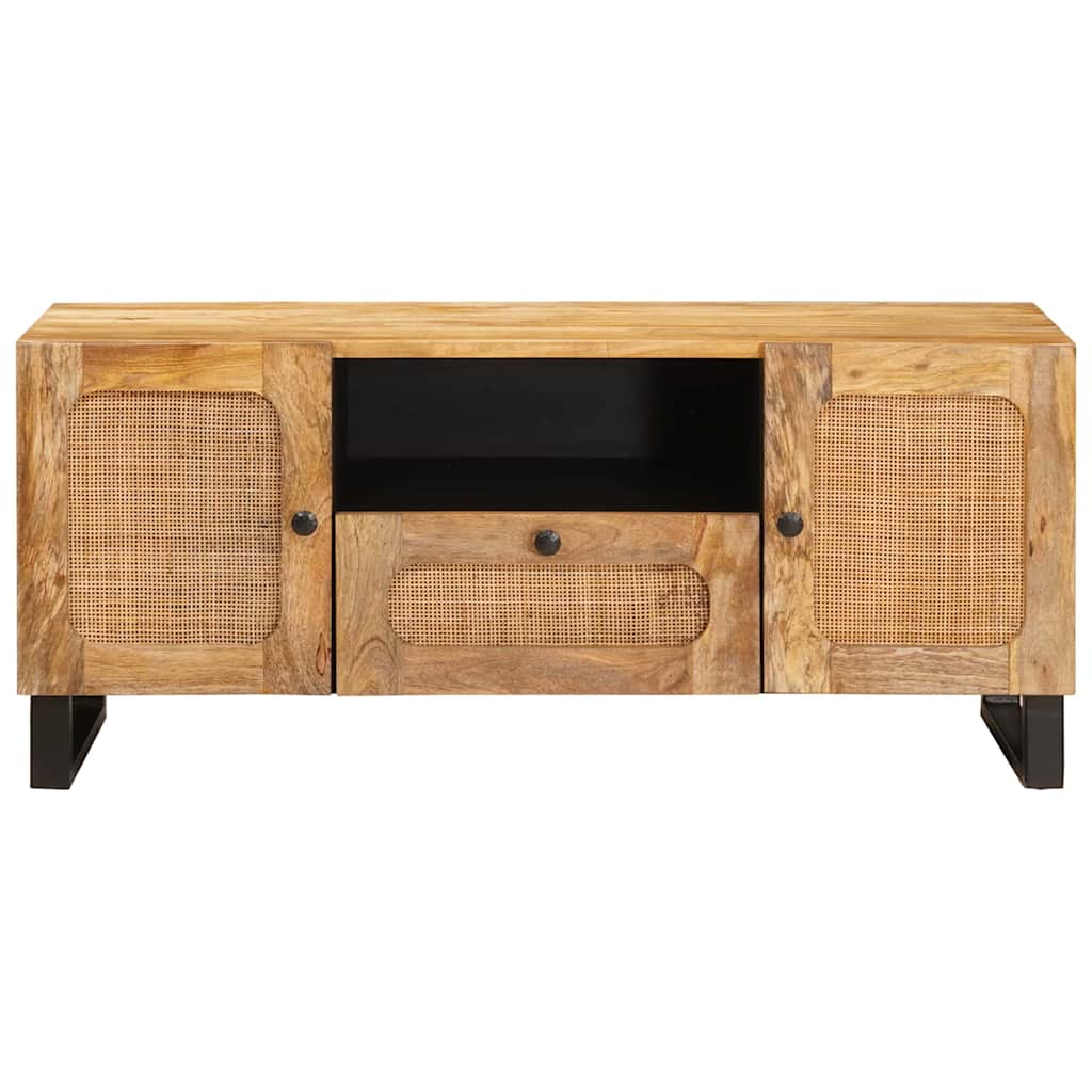 vidaXL TV-Schränk mit Speicher Braun 105 x 33 x 46 cm Massivholz Mango