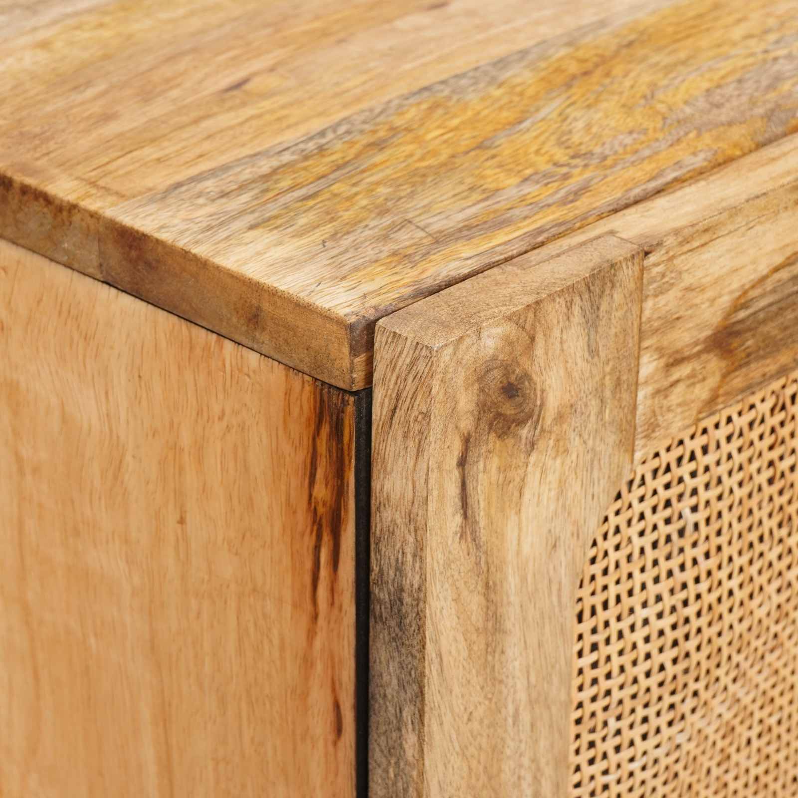 vidaXL Highboard mit Speicher Braun 90 x 33 x 75 cm Massivholz Mango