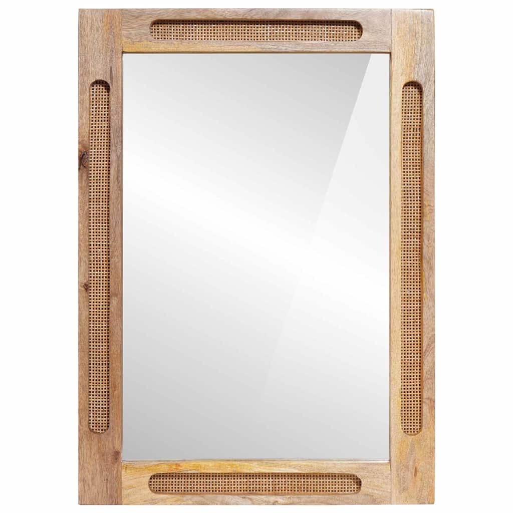 vidaXL Badezimmer Spiegel Braun 50 x 2,5 x 70 cm Massivholz Mango