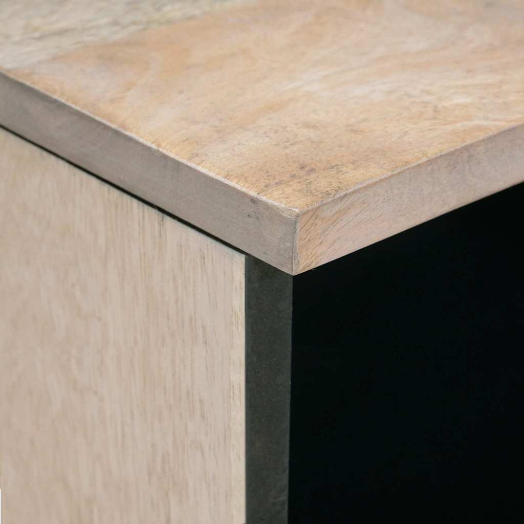 vidaXL Couchtisch Bleached White 80 x 54 x 40 cm Massivholz Mango