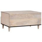 vidaXL Couchtisch Bleached White 80 x 54 x 40 cm Massivholz Mango