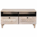 vidaXL Couchtisch Bleached White 80 x 54 x 40 cm Massivholz Mango