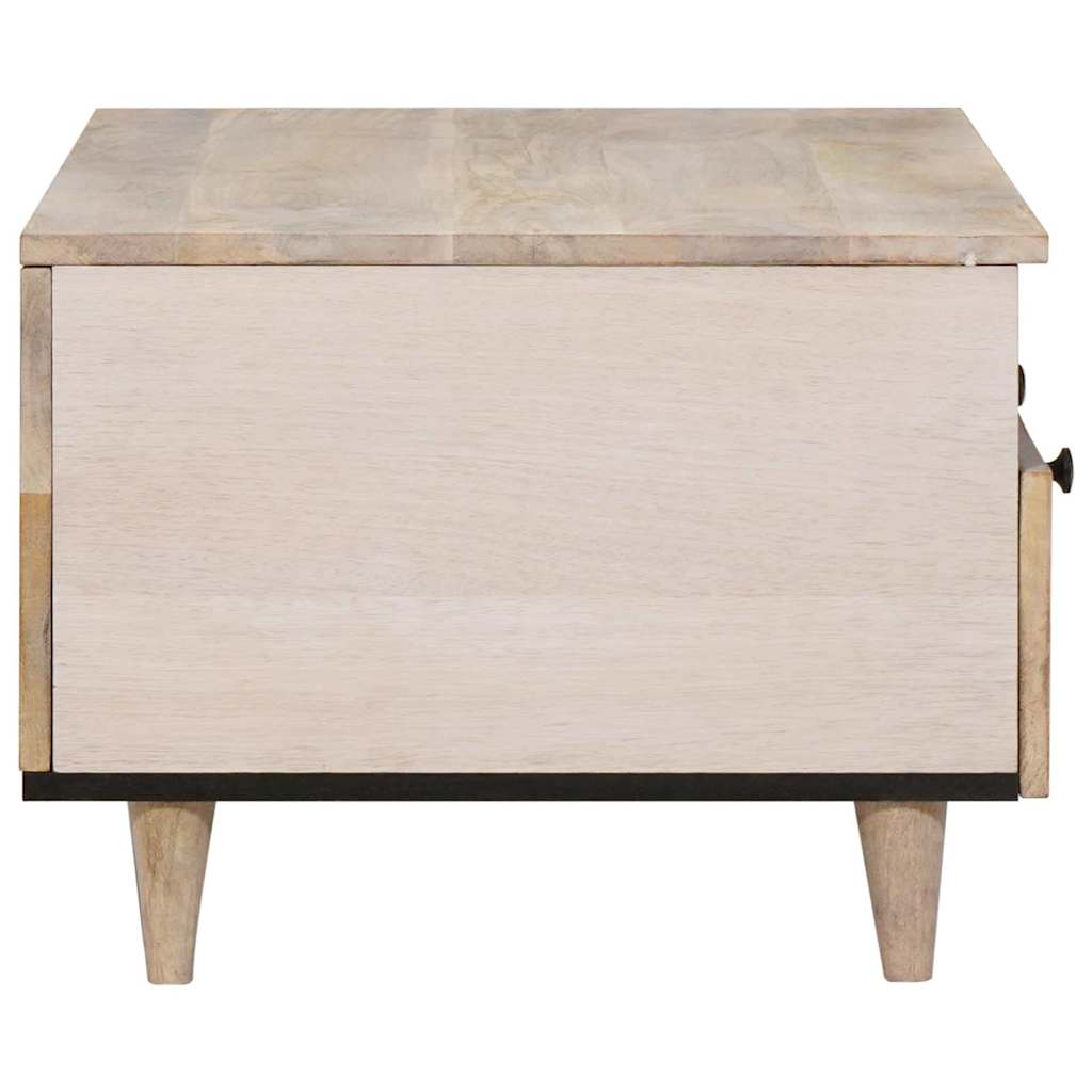 vidaXL Couchtisch Bleached White 80 x 54 x 40 cm Massivholz Mango