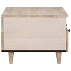 vidaXL Couchtisch Bleached White 80 x 54 x 40 cm Massivholz Mango
