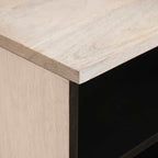 vidaXL TV-Schränk Bleached White 100 x 33 x 46 cm Massivholz Mango