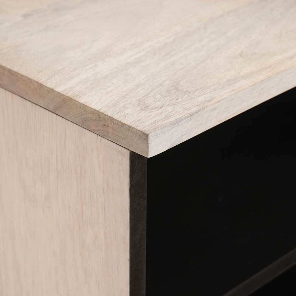 vidaXL TV-Schränk Bleached White 100 x 33 x 46 cm Massivholz Mango
