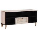 vidaXL TV-Schränk Bleached White 100 x 33 x 46 cm Massivholz Mango