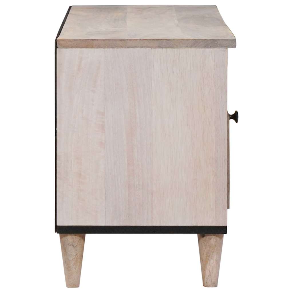 vidaXL TV-Schränk Bleached White 100 x 33 x 46 cm Massivholz Mango