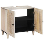 vidaXL Badezimmerschrank Wandmontiert mit Tür Weiß 62 x 33 x 58 cm