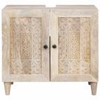 vidaXL Badezimmerschrank Wandmontiert mit Tür Weiß 62 x 33 x 58 cm