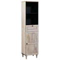 vidaXL Badezimmerschrank mit Regal Weiß 38 x 33 x 160 cm Holzwerkstoff