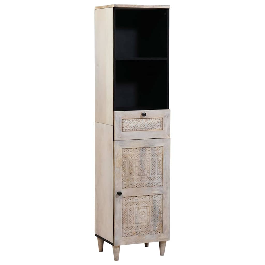 vidaXL Badezimmerschrank mit Regal Weiß 38 x 33 x 160 cm Holzwerkstoff