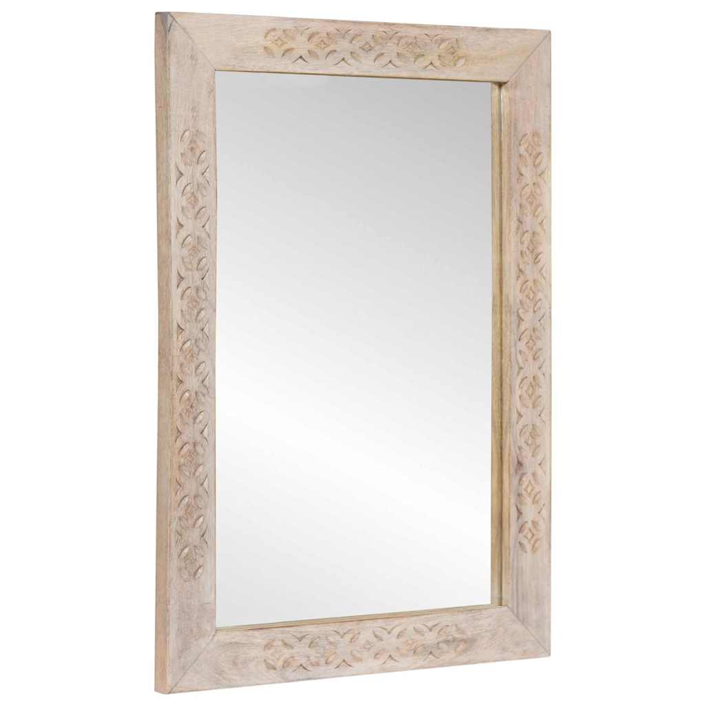 vidaXL Wandspiegel Bleached White 70 x 50 cm Ingenieurholz und Glas