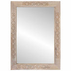 vidaXL Wandspiegel Bleached White 70 x 50 cm Ingenieurholz und Glas
