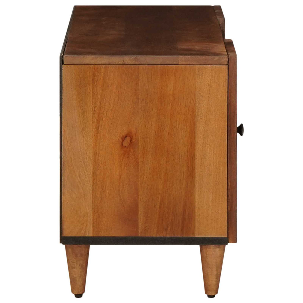 vidaXL TV-Schränk mit Regal Walnuss 105 x 33 x 46 cm Massivholz Mango