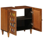 vidaXL Waschbeckenschrank mit Speicher mit Tür Walnuss 62 x 33 x 58 cm