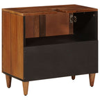 vidaXL Waschbeckenschrank mit Speicher mit Tür Walnuss 62 x 33 x 58 cm
