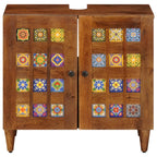 vidaXL Waschbeckenschrank mit Speicher mit Tür Walnuss 62 x 33 x 58 cm