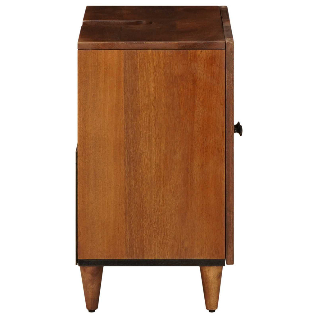vidaXL Waschbeckenschrank mit Speicher mit Tür Walnuss 62 x 33 x 58 cm