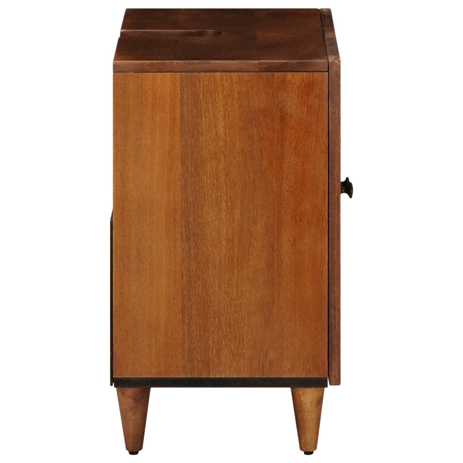 vidaXL Waschbeckenschrank mit Speicher mit Tür Walnuss 62 x 33 x 58 cm