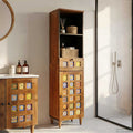 vidaXL Badezimmerschrank mit Schubladen Walnuss 38 x 33 x 160 cm